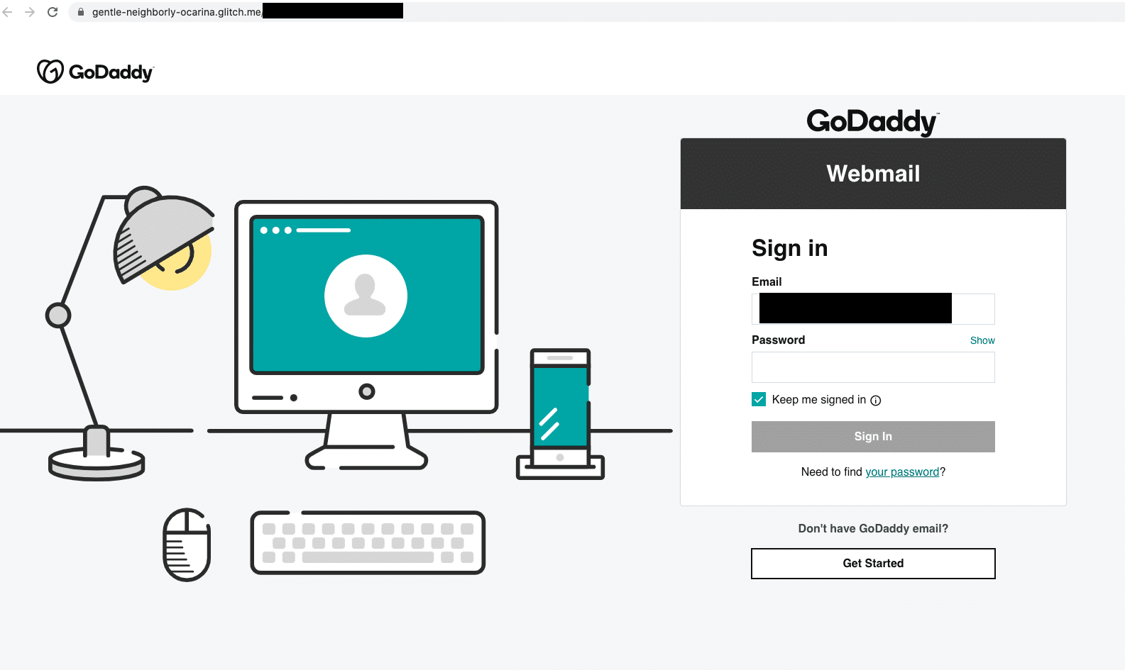 Phishing Landing Page Example Steal Your Password